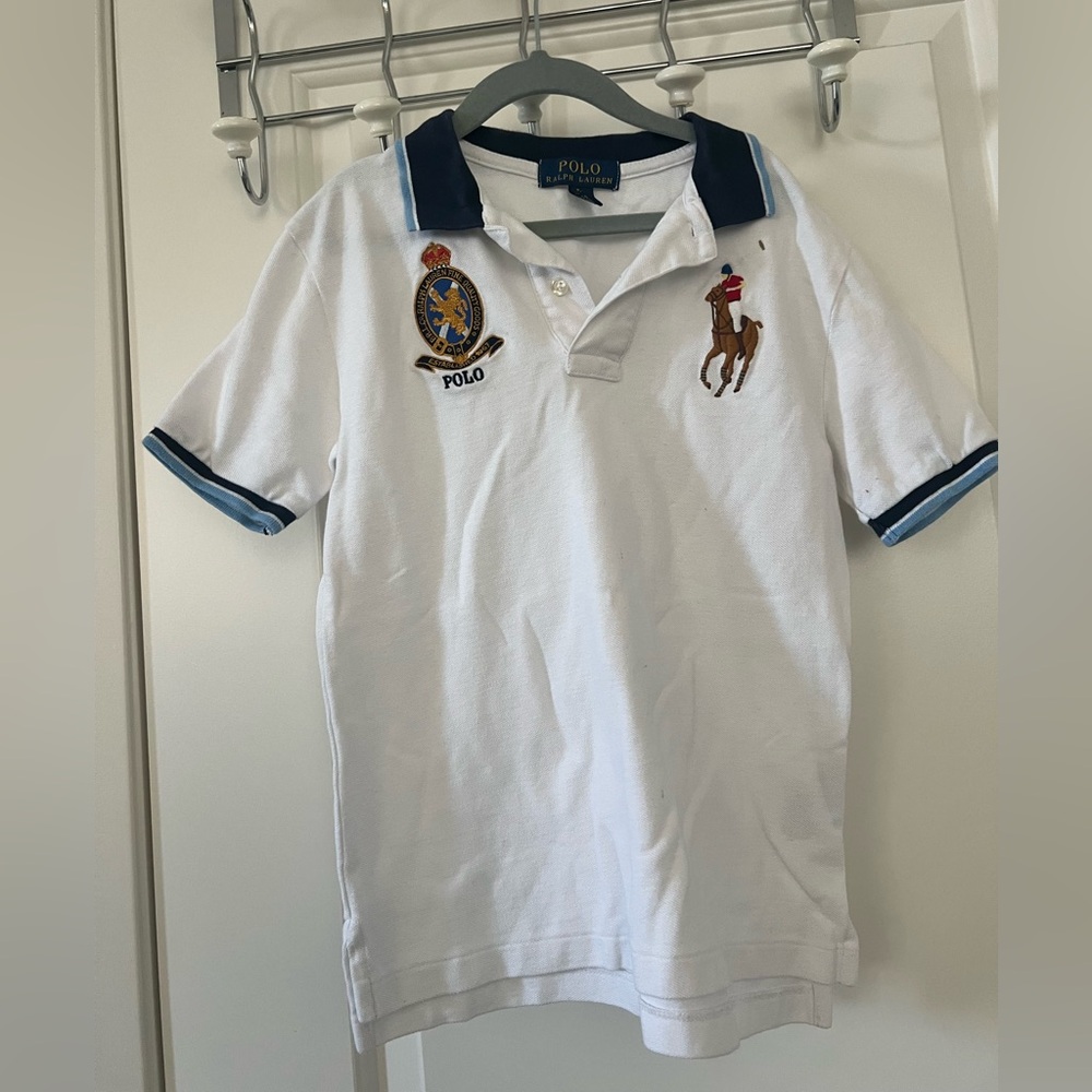 Polo by Ralph Lauren White Kids Shirt with Navy Accents